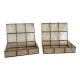 Lot deux boîtes nacre laiton