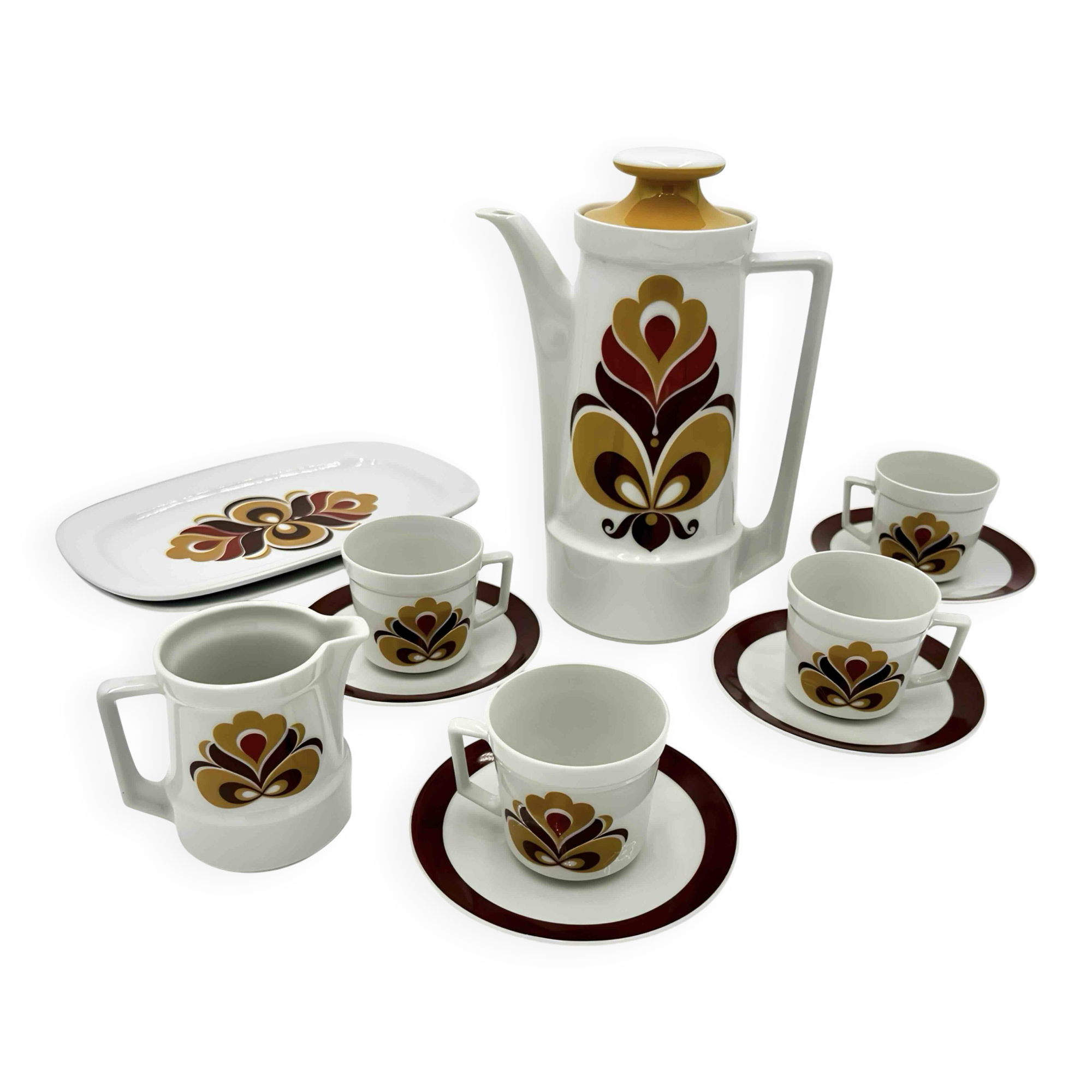 Schirnding fine porcelain pop coffee service, 1970s