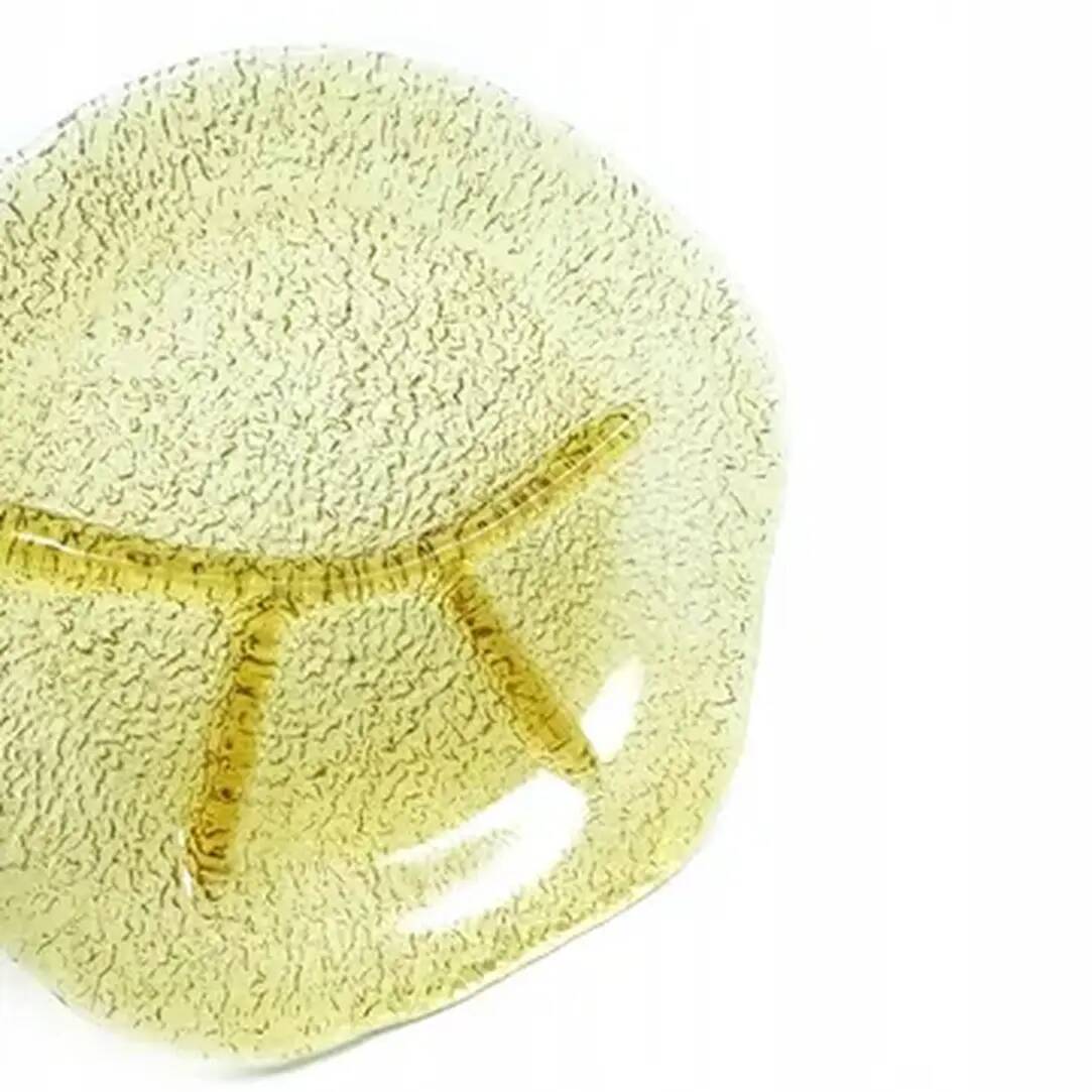 Modernist appetiser platter, yellow glass, designed by J. S. Drost, Poland, 1970s