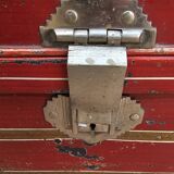 Old trunk - travel vanity case in metal and brass