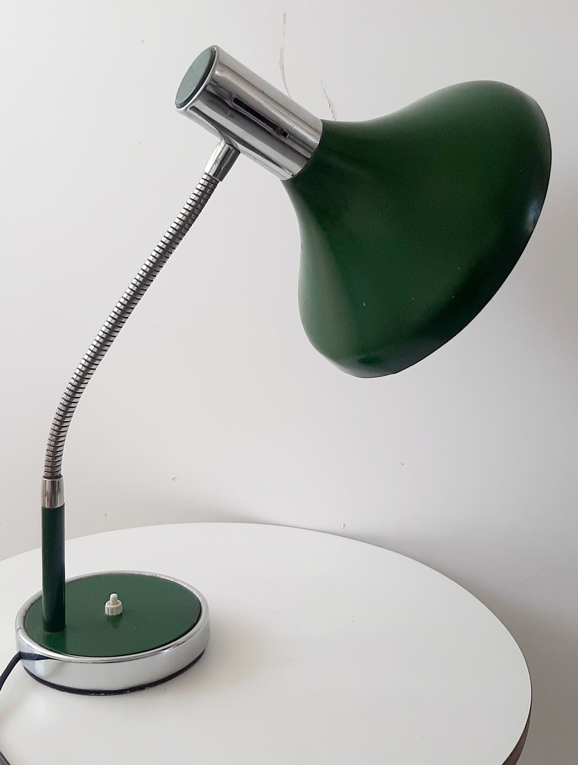Vintage green and chrome desk lamp
