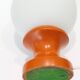 Table or bedside lamp orange wood and opaline vintage 70's hustadt