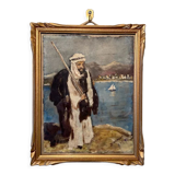 Old painting, portrait of an orientalist, signed and dated 1939.