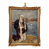 Old painting, portrait of an orientalist, signed and dated 1939.