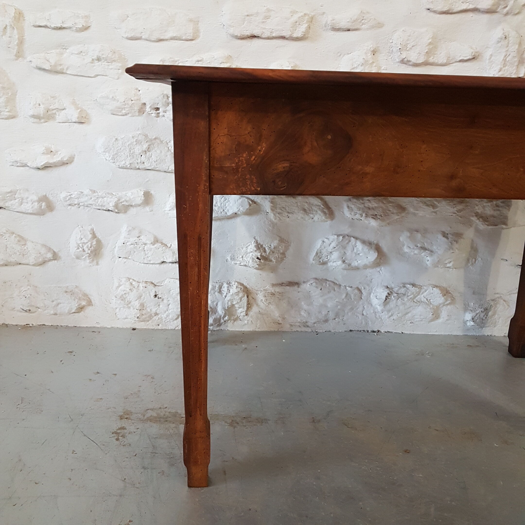Walnut table with drawer