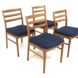 Set of 4 Scandinavian beech chairs, Sweden, 1960