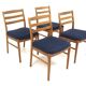 Set de 4 chaises scandinave en hêtre, Suède, 1960
