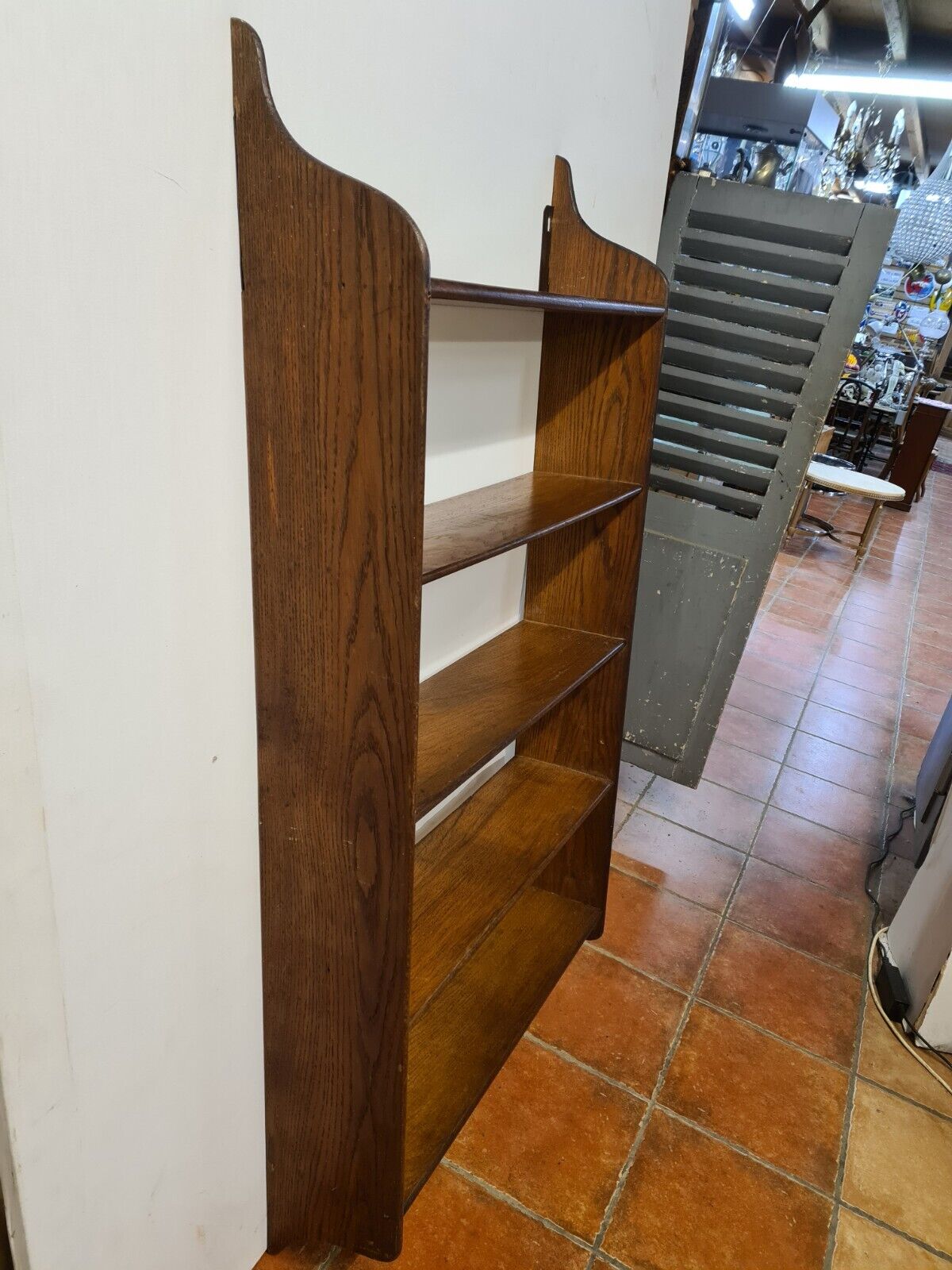 Oak wall bookcase shelf