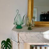 Pair of vintage blown glass candlesticks