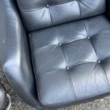 Fauteuil pivotant vintage Bramia avec repose-pieds