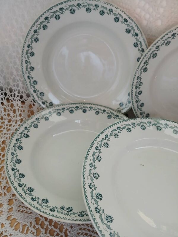 6 assiettes anciennes en Terre de fer