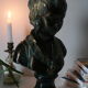 Buste en plâtre garçon patine bronze XXème