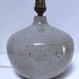 Crackle glaze enamelled stoneware lamp base signed CB LM