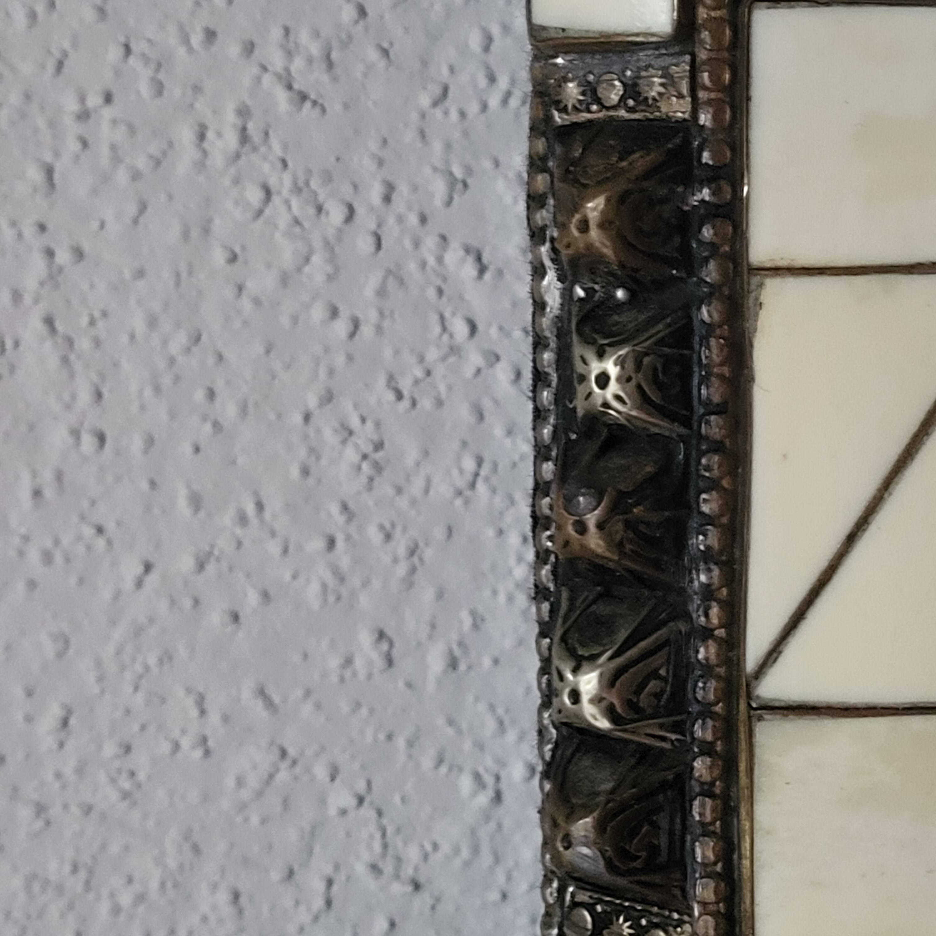 Ethnic bone and stone mirror