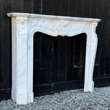 Louis XV style fireplace in Carrara marble, around 1900.