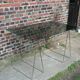 Steel wire desk and smoked glass tray