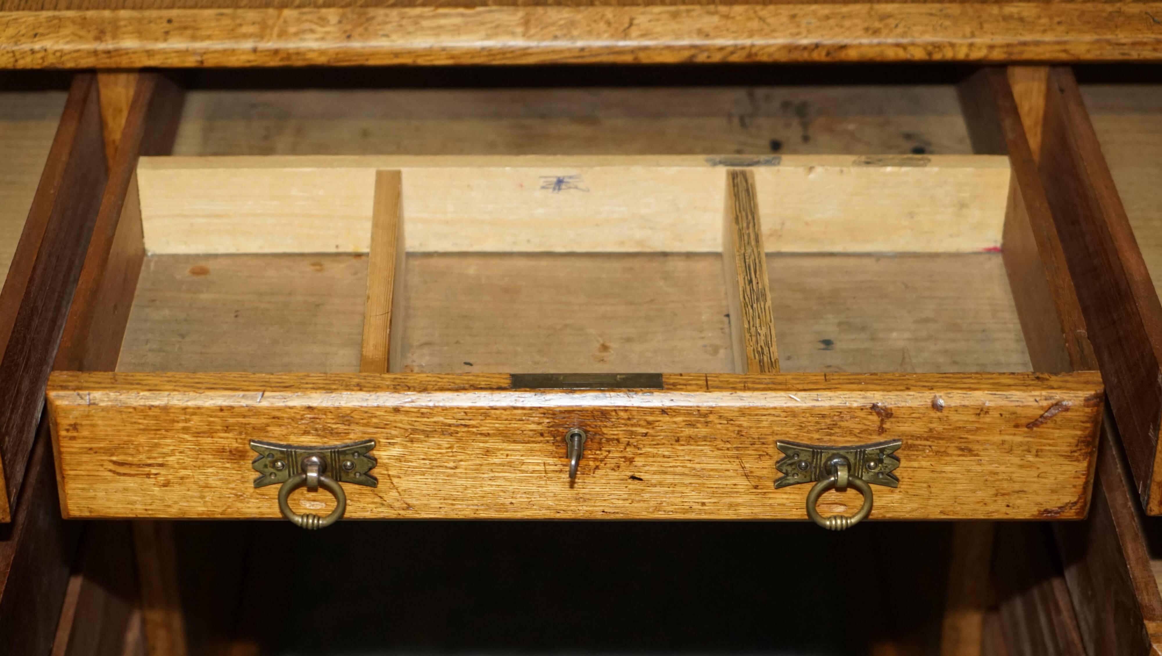 Victorian Oak Partner's Desk circa 1883