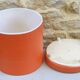 Pouf chest seventies in orange skaï