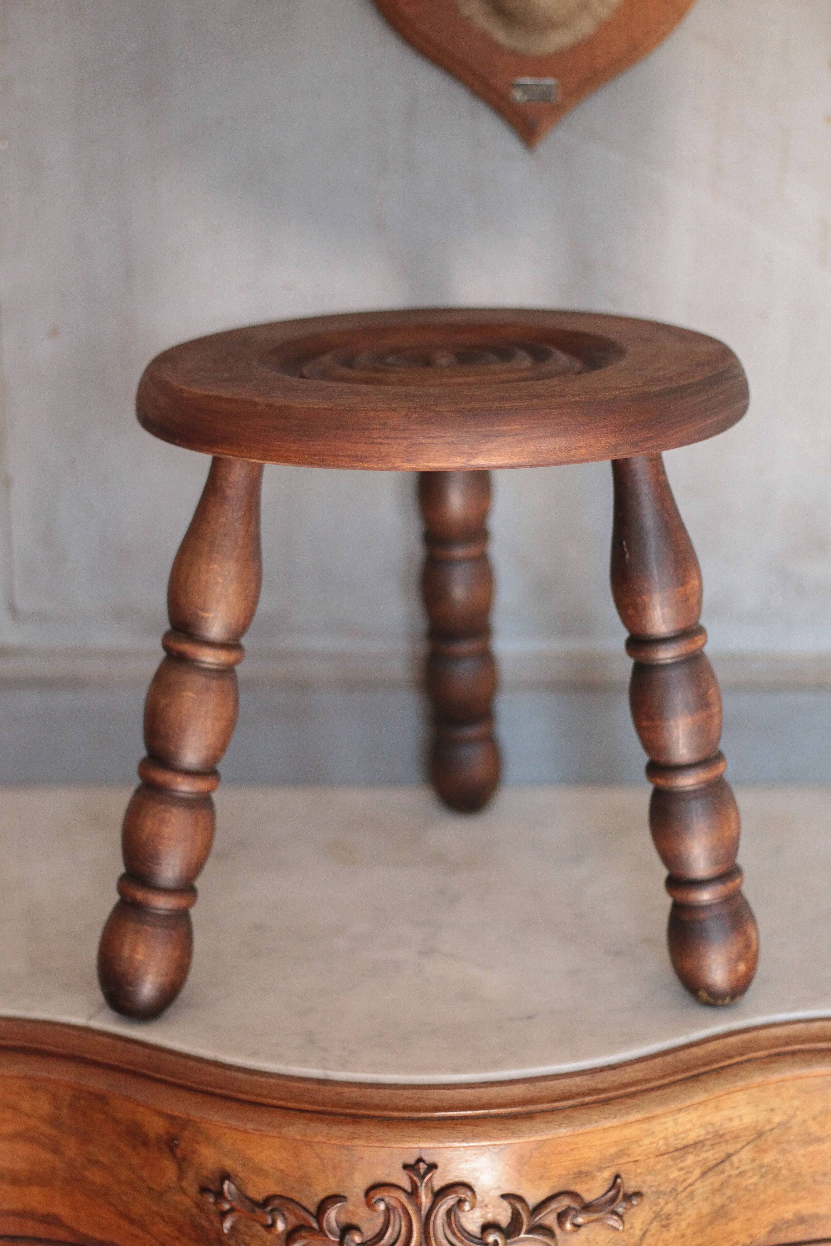 Vintage stool, tripod stool, occasional stool, wooden plant stand,