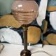 Lampe de chevet laiton et opaline