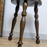 Old turned oak tripod stool