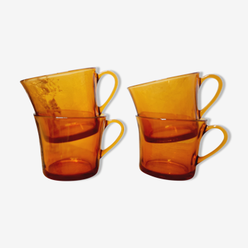 Set 4 tasses verre ambré Duralex