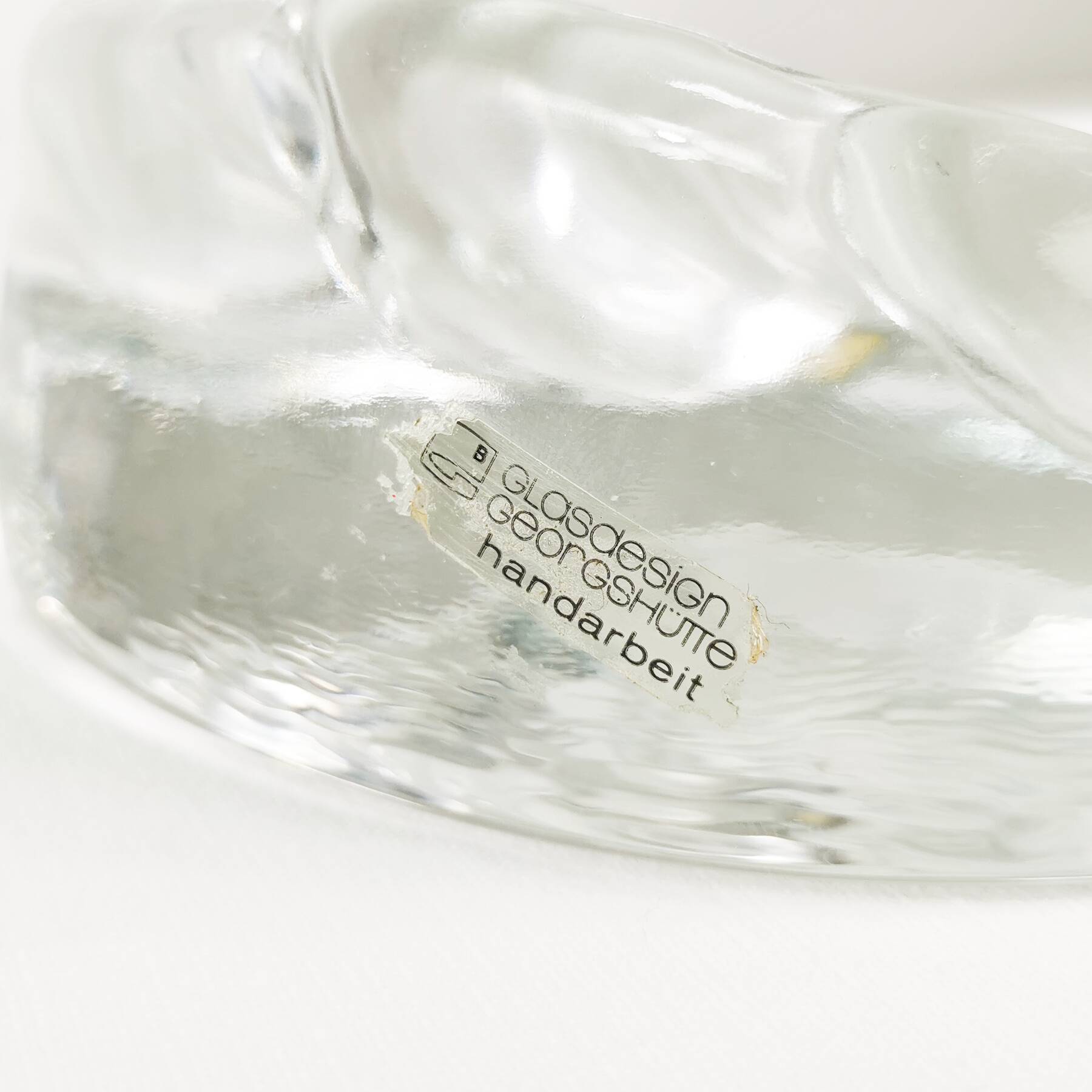 Modernist pipe ashtray, Glasdesign Georgshutte, Germany, 1970s.