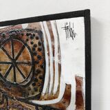 Vintage Danish artwork oil on canvas Finn Lorentzen 1970s