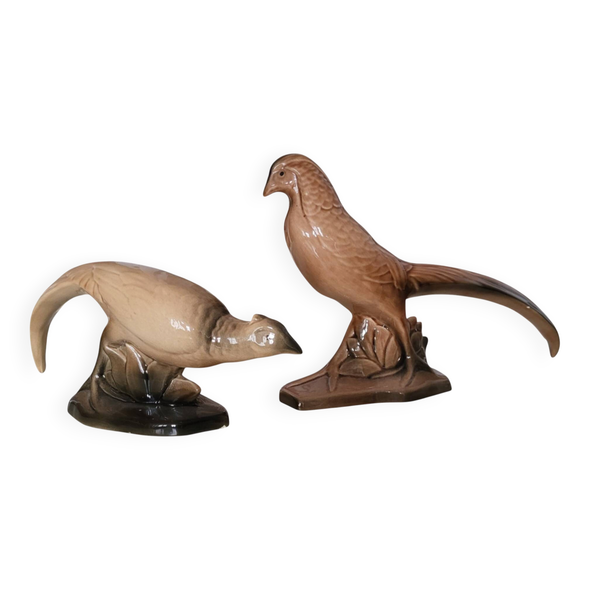 Pair of ceramic pheasants