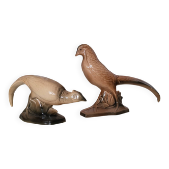 Pair of ceramic pheasants