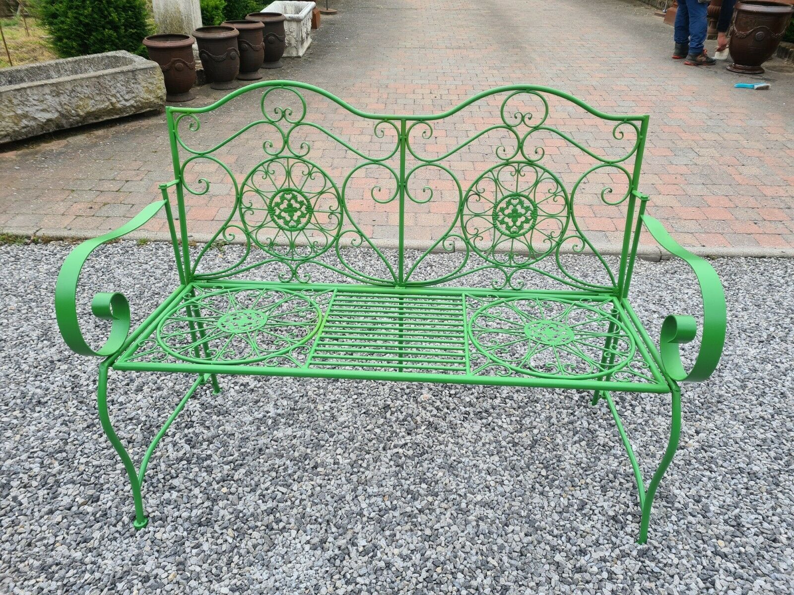 Iron garden bench