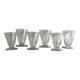 Set of 6 modernist shot glasses in cut crystal with flat ribs, 1950s
