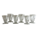 Set of 6 modernist shot glasses in cut crystal with flat ribs, 1950s