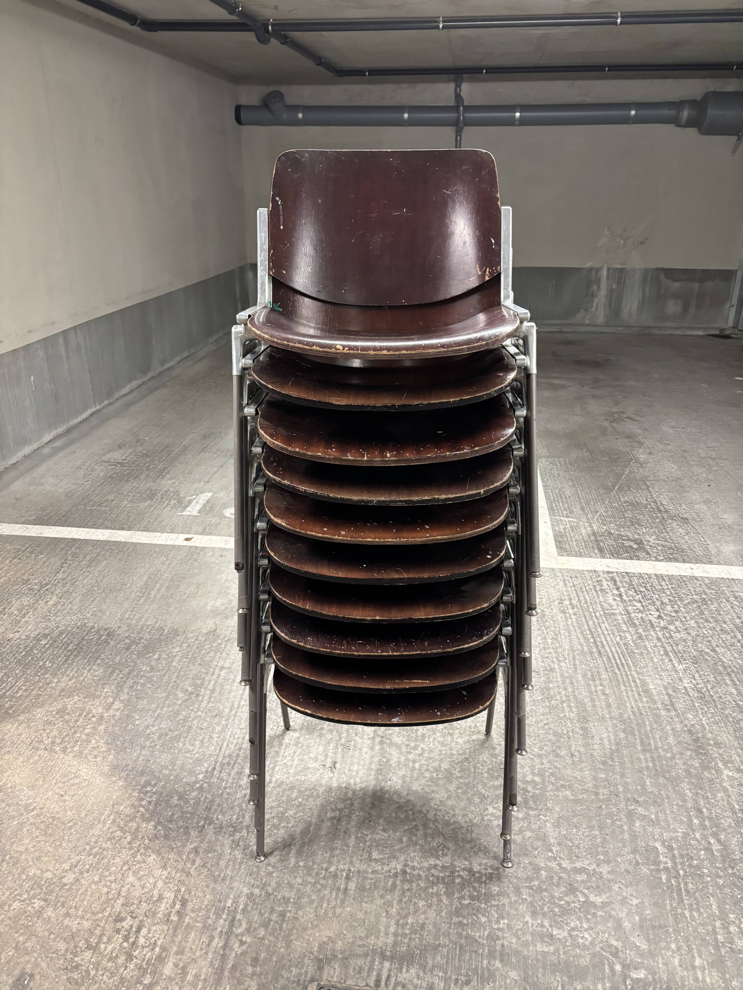 Set of 10 DSC 106 chairs by G. Piretti for Castelli.
