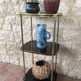 Side table has three shelves Formica and brass 60s/70s