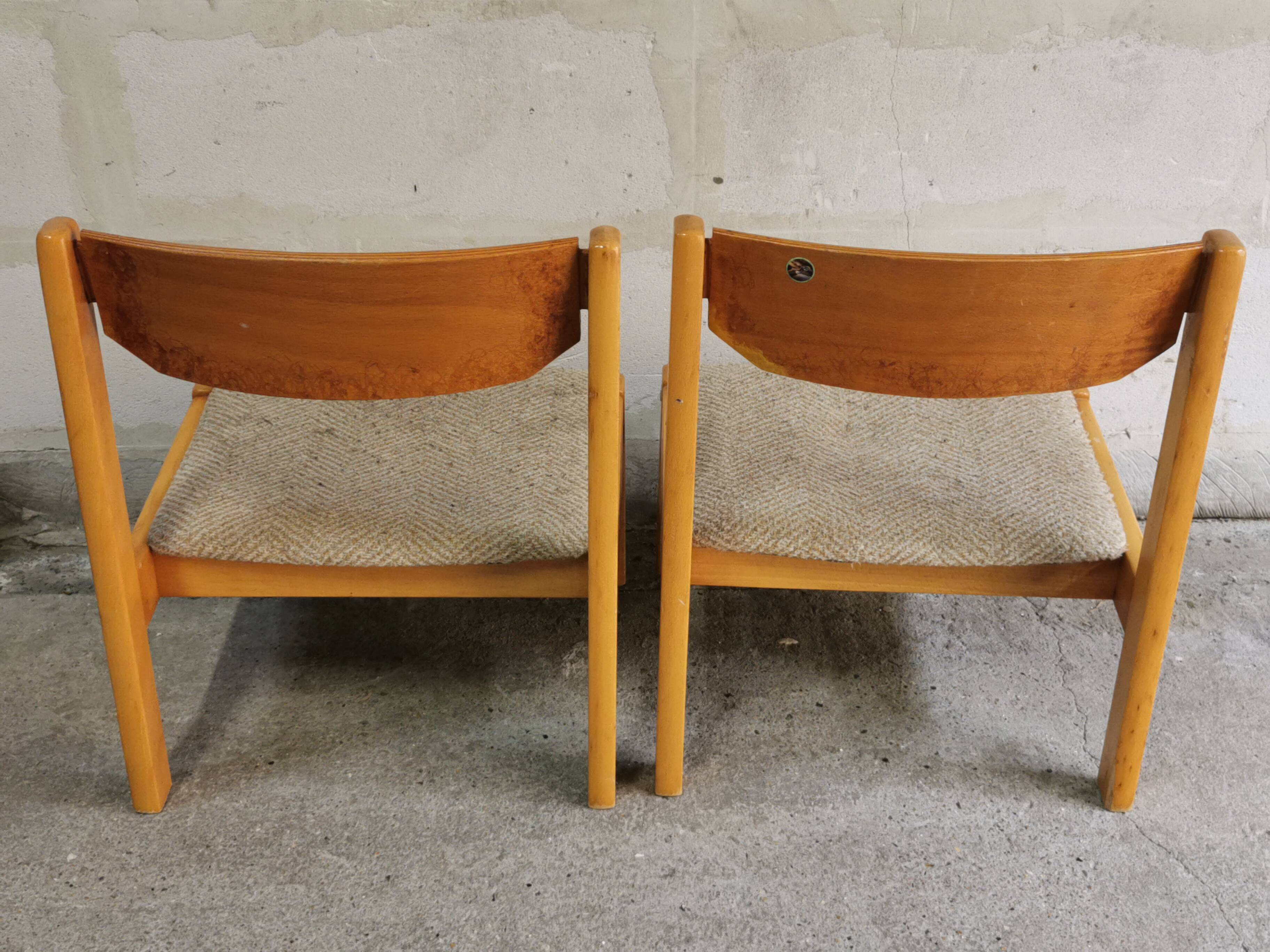 Pair of vintage low chairs