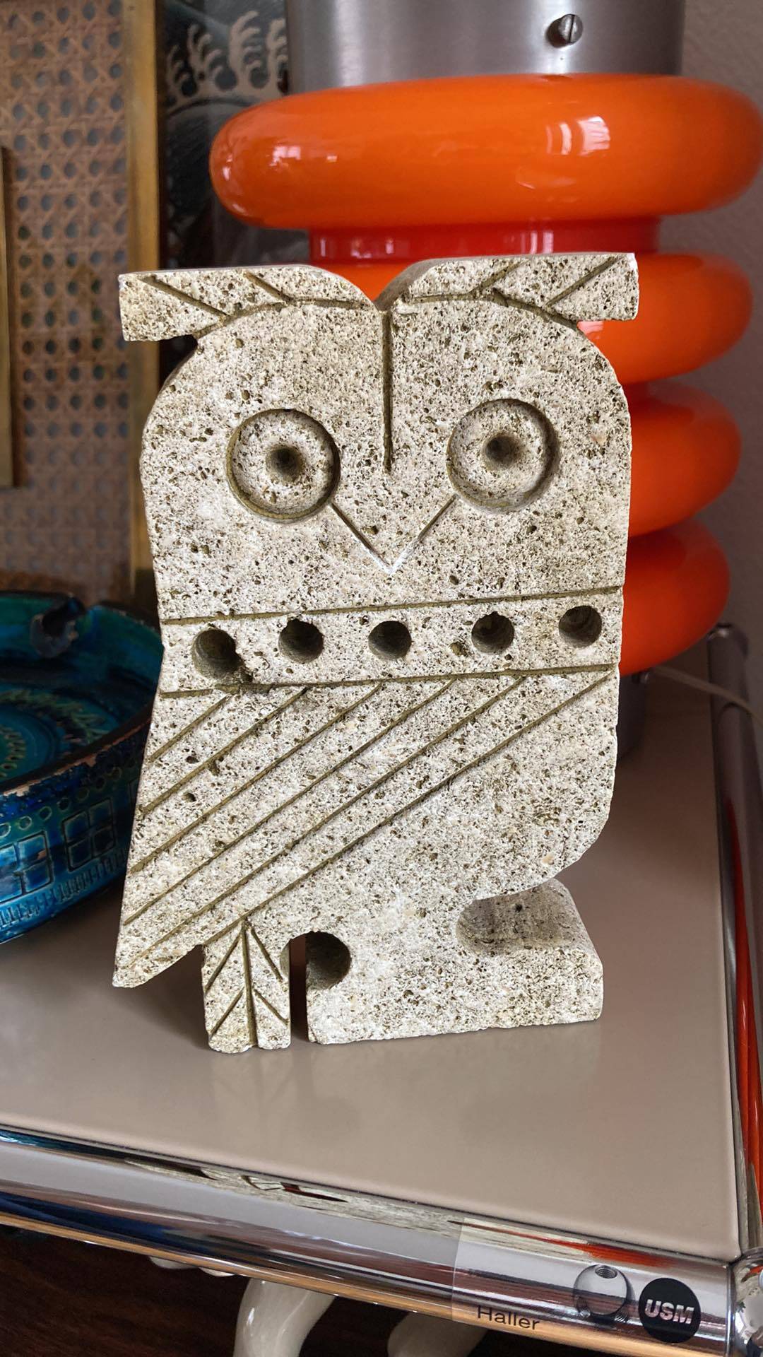 Travertine Zoomorphic Owl Italy 1960