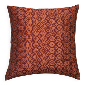 Housse de coussin Kachin bordeaux et orange (RIDA)