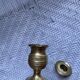 Pair of torch candle holders in chiseled gilded bronze XIXEME