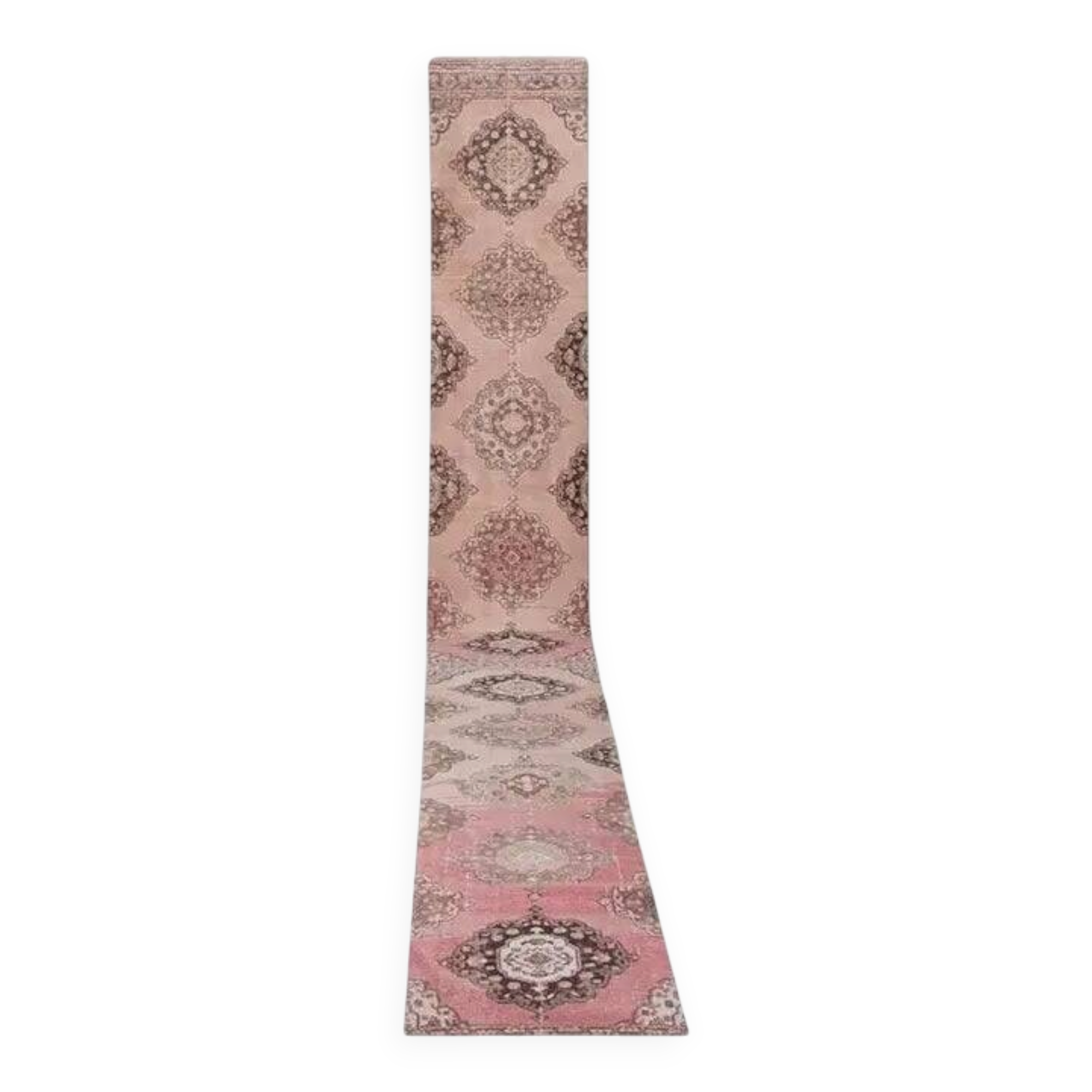 Vintage Turkish hallway rug 86x755 cm