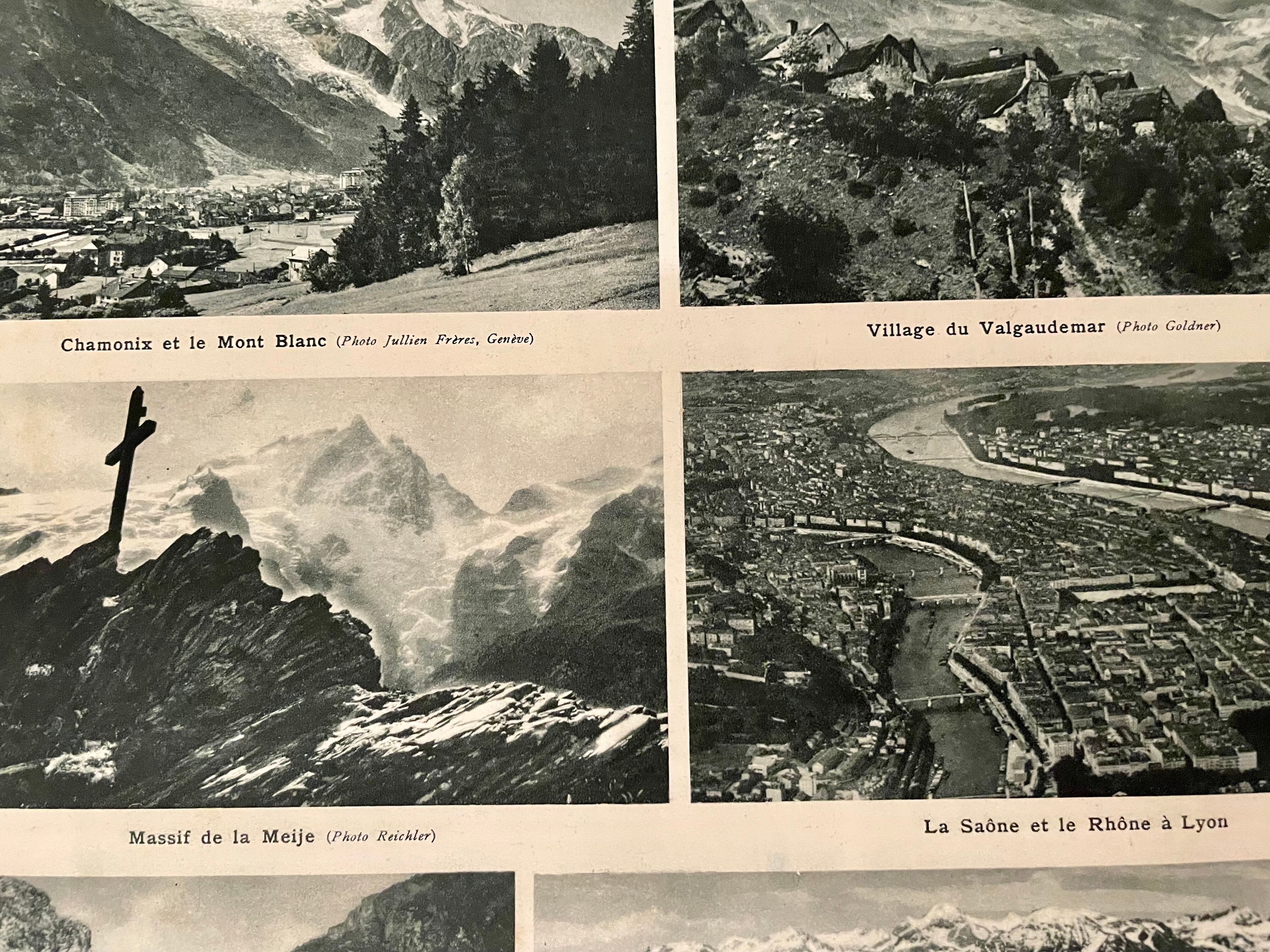 Map of the alps and rhone valley from 1945