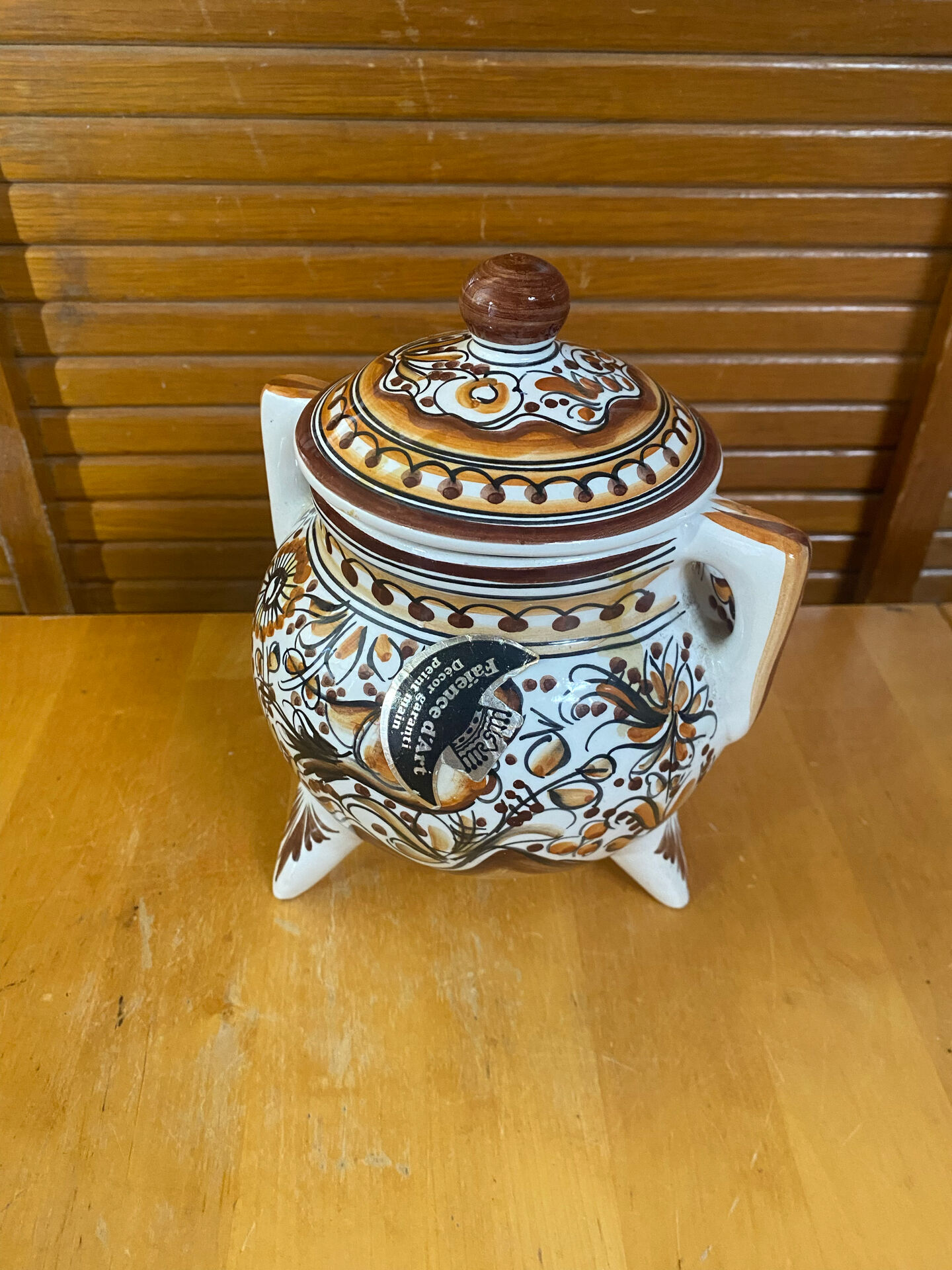 Old Apothecary Pot Coimbra Faience Polychrome Ceramic Portugal