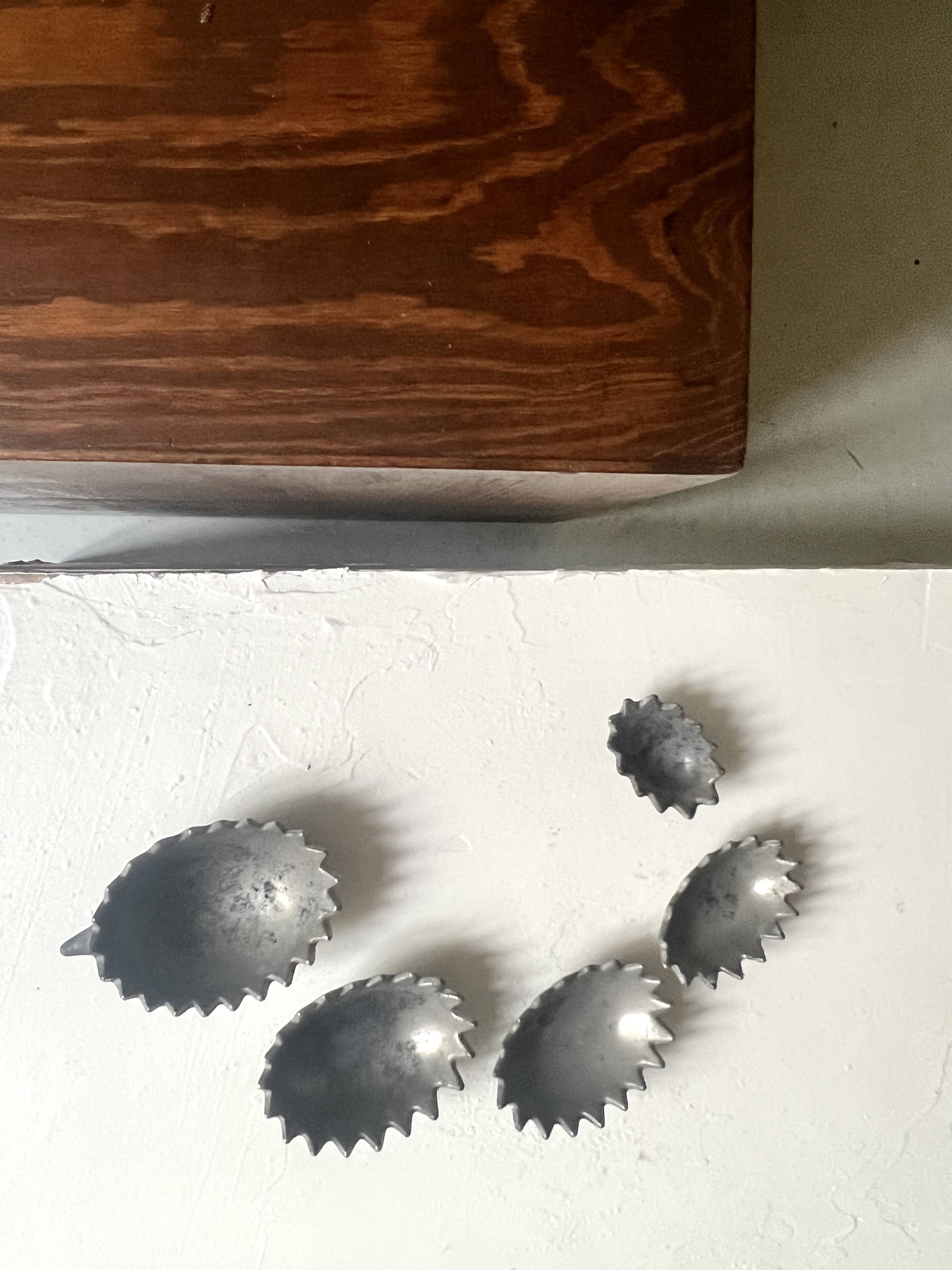 Scandinavian figurine - metal hedgehog ashtray, Walter Bosse 1950