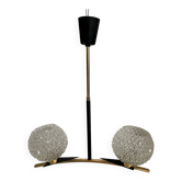 Maison Arlus Lunel pendant chandelier in brass and chiseled glass