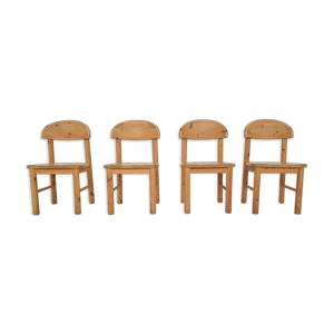 Chaises de salle à manger en bois de pin Danemark années 1970