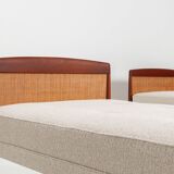 Scandinavian daybed in teak and cane Denmark 1960