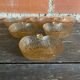 6 bols anciens verre moulé rose ambrée forme pomme vintage #d515