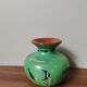 Vintage enamelled vase hand painted fish pattern