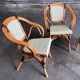 Set of 2 armchairs and 2 Parisian bistro chairs in rattan
