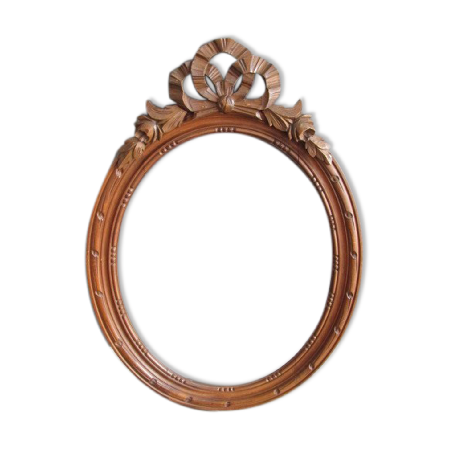 Large old oval wooden grandmother frame